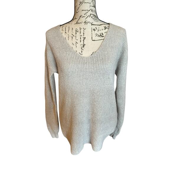 Aritzia Wilfred Free Gray 100% Merino Wool Sweater Size S SoftKnit Sustainable - Picture 2 of 8